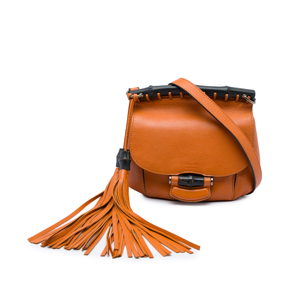 Pre-Loved Gucci Small Calfskin Bamboo Nouveau Fringe Crossbody